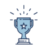 BluePeake Painting Services Award Winning Quality in Annapolis MD Blue illustration of a shiny trophy cup with a star and sparkling rays