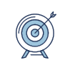 Precision Target Icon for Annapolis MD Painting Services Blue bullseye target with an arrow hitting the center