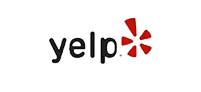 Yelp logo against a dark background