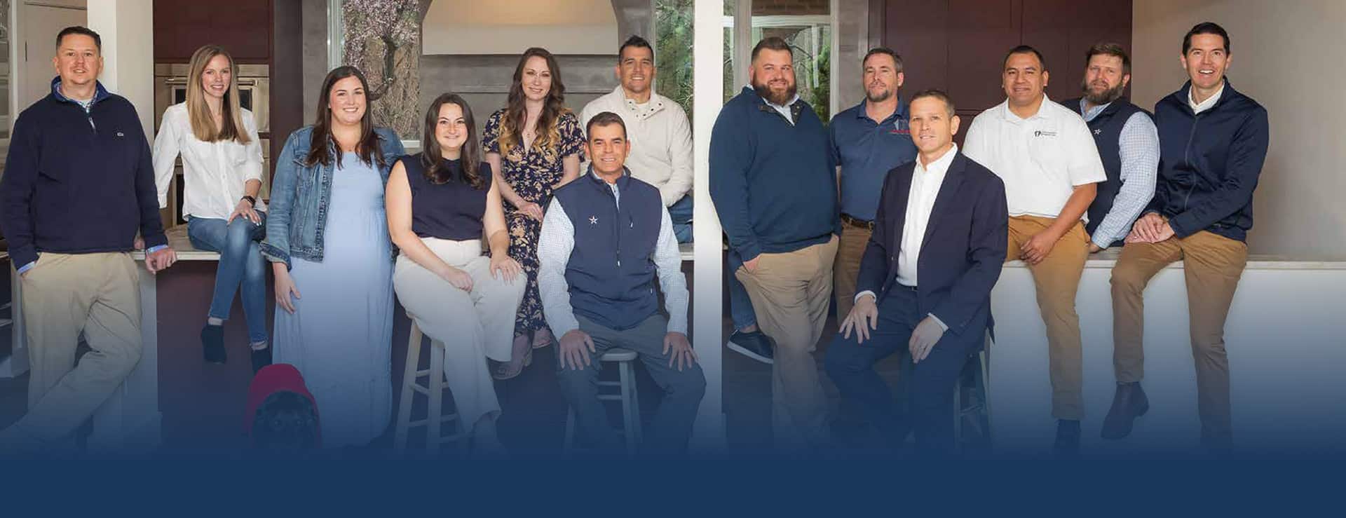Group portrait of the professional BluePeake Painting Services team