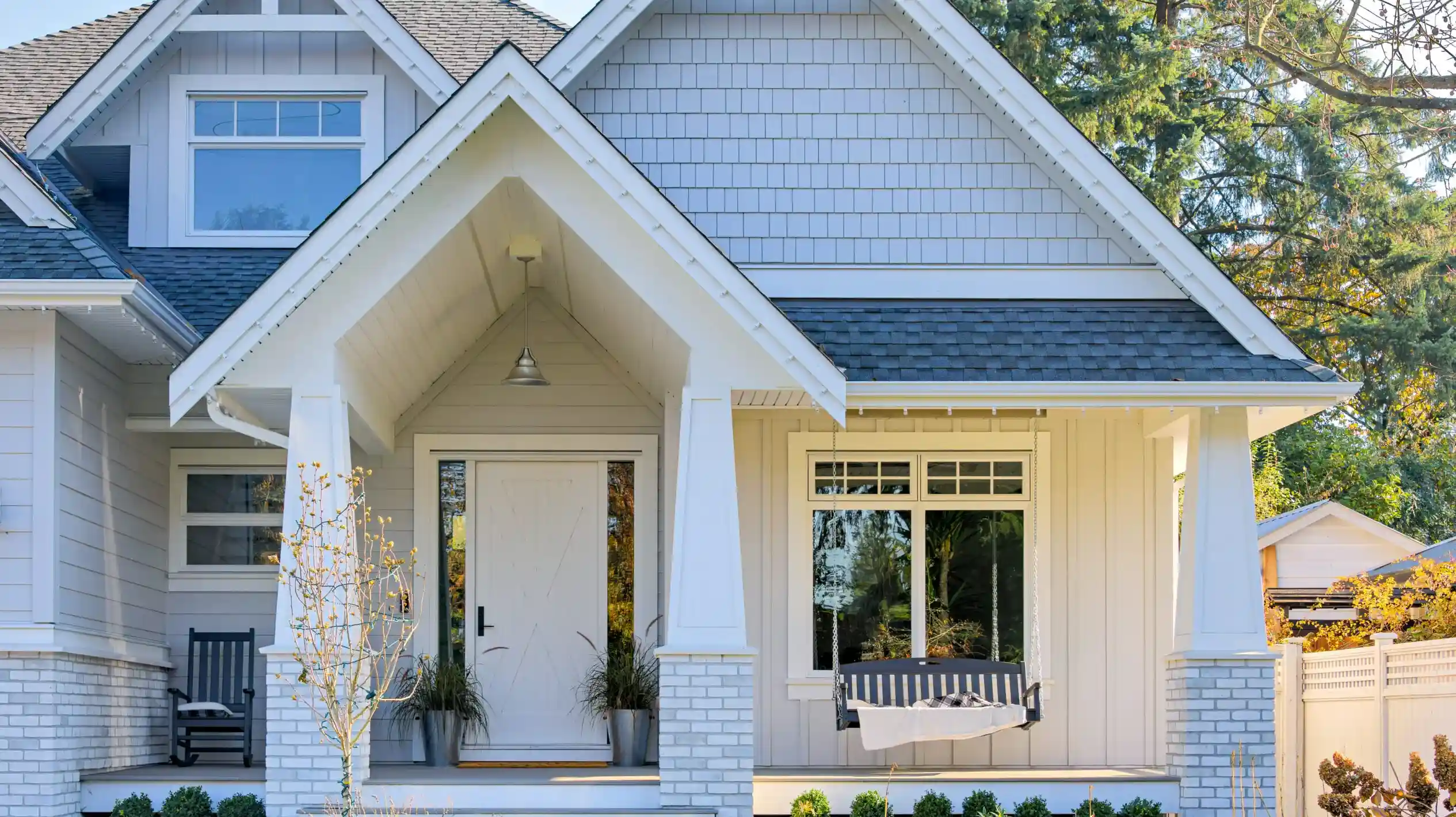 Exterior Painting Services by BluePeake Painting in Annapolis MD Modern craftsman style house exterior with fresh paint in Annapolis MD